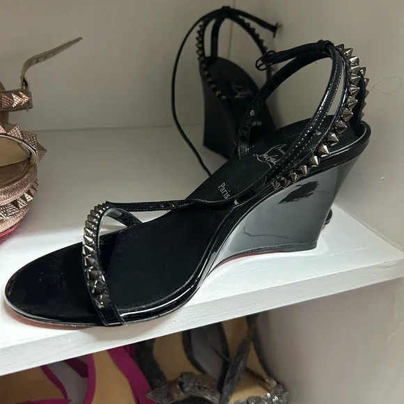 Christian Loubiton So Me 85 Black Wedge size 37 - Picture 4 of 4